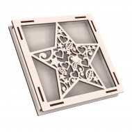 Rama din Placaj de Albasia pentru Muschi sau Licheni - Stea - S2 - 200x200x20 mm