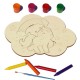 Plansa din Lemn pentru Colorat cu Figurine Detasabile - Unicorn si Curcubeu