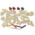 Set 20 figurine din Lemn pentru Colorat - Animale Salbatice cu Pui