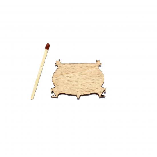 Figurina Cazan Vrajitoare din Lemn - C02 - 42x30 mm