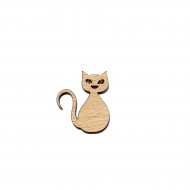 Figurina Pisica Halloween din Lemn - PH02 - 30x26 mm