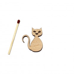 Figurina Pisica Halloween din Lemn - PH02 - 30x26 mm