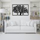Tablou din 3 piese - Solid Tree - Negru - 130x90 cm