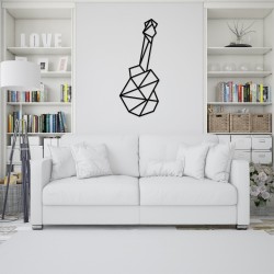 Decoratiune Geometrica de Perete din Lemn - Chitara - 88x36 cm