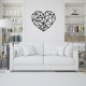 Decoratiune Geometrica de Perete din Lemn - Inima - 67x58 cm