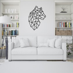 Decoratiune Geometrica de Perete din Lemn - Jaguar - 82x58 cm