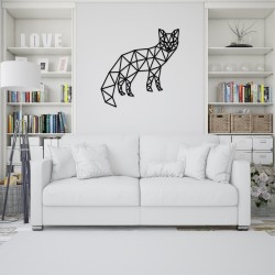 Decoratiune Geometrica de Perete din Lemn - Vulpe - 70x70 cm