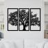 Tablou din 3 piese - Solid Tree - Negru - 130x90 cm