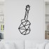 Decoratiune Geometrica de Perete din Lemn - Chitara - 88x36 cm