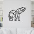 Decoratiune Geometrica de Perete din Lemn - Elefant - 71x58 cm