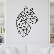 Decoratiune Geometrica de Perete din Lemn - Jaguar - 82x58 cm