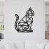 Decoratiune Geometrica de Perete din Lemn - Pisica - 73x58 cm
