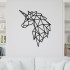 Decoratiune Geometrica de Perete din Lemn - Unicorn - 75x65 cm
