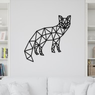 Decoratiune Geometrica de Perete din Lemn - Vulpe - 70x70 cm