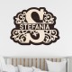 Monograma Florala Personalizata de Perete din Lemn - 85x60 cm