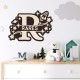 Monograma Personalizata de Perete din Lemn - Baiat - 89x60 cm