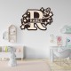 Monograma Personalizata de Perete din Lemn - Baiat - 89x60 cm