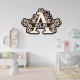 Monograma Personalizata de Perete din Lemn - Fetita - 62x40 cm