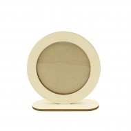 Rama Foto din Lemn Blank - Rotunda - 13x13 cm