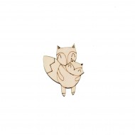 Figurina Vulpe cu Pui Gravata - 50x38 mm