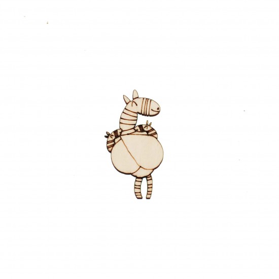 Figurina Zebra cu doi Pui Gravata - 50x27 mm