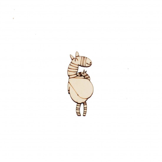 Figurina Zebra cu Pui Gravata - 50x20 mm