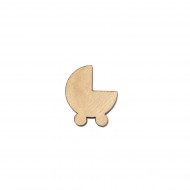 Figurina Carucior Bebelus din Lemn - C1 - 26X30 mm