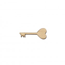 Figurina Cheie forma Inima din Lemn - C1 - 50x20 mm