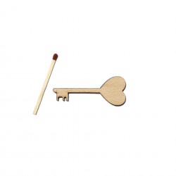 Figurina Cheie forma Inima din Lemn - C1 - 50x20 mm