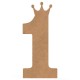 Cifra Unu cu Coronita - MDF18mm - 50x23 cm