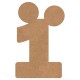 Cifra Unu cu Urechi - MDF18mm - 40x26 cm