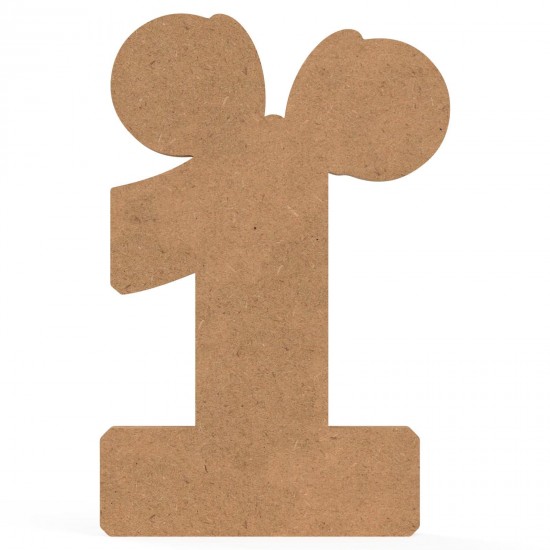 Cifra Unu cu Urechi si Funda - MDF18mm - 40x27 cm