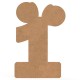 Cifra Unu cu Urechi si Funda - MDF18mm - 40x27 cm