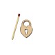 Figurina Lacat Inima din Lemn - I13 - 30x21 mm