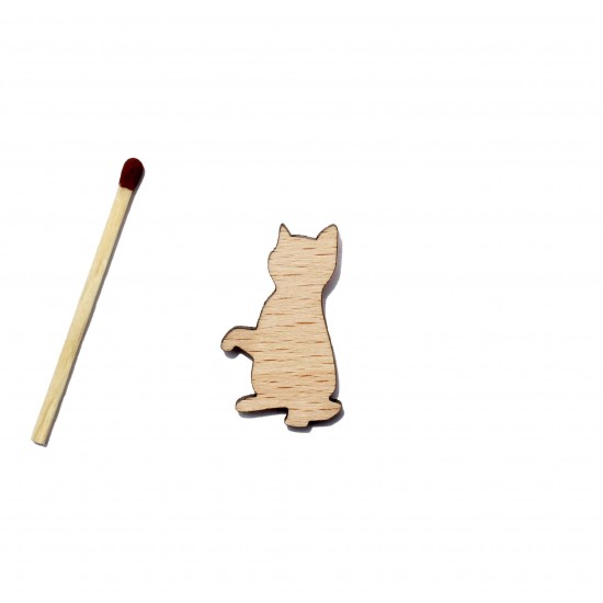 Figurina Pisica din Lemn - P04 - 19x30 mm