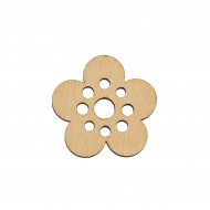 Figurina Floare din Lemn - 65x63 mm