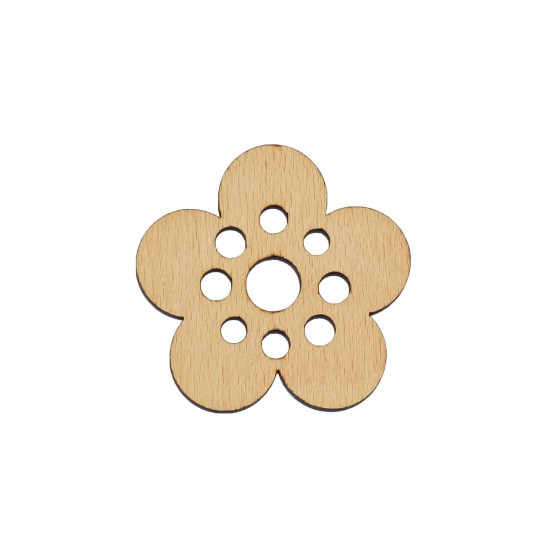 Figurina Floare din Lemn - 65x63 mm