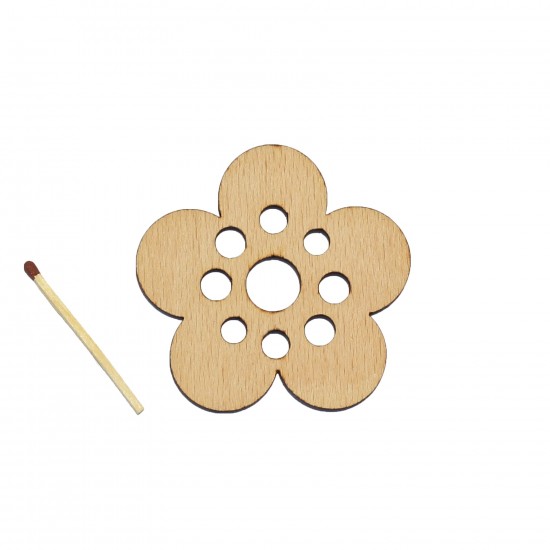 Figurina Floare din Lemn - 65x63 mm