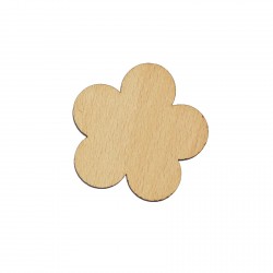 Figurina Floare Simpla din Lemn - 65x63 mm