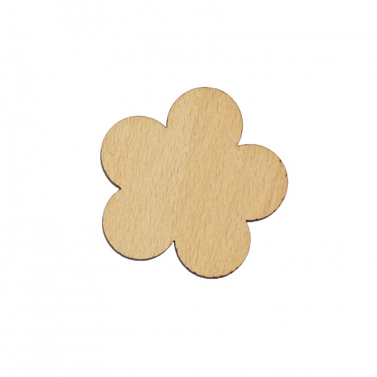 Figurina Floare Simpla din Lemn - 65x63 mm