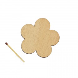 Figurina Floare Simpla din Lemn - 65x63 mm