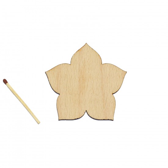 Figurina Floare de Lotus Simpla din Lemn - 65x62 mm