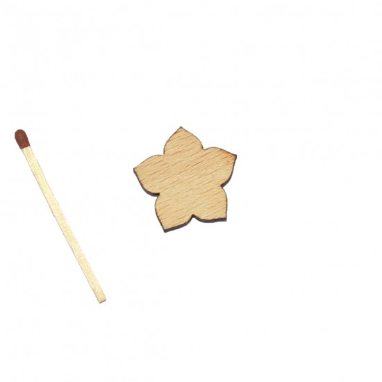 Figurina Floare de Lotus Simpla din Lemn - 25x24 mm