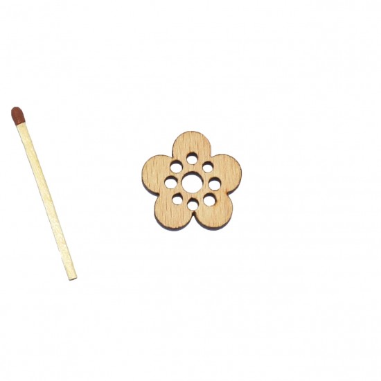 Figurina Floare din Lemn 25x24 mm