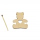 Figurina Ursulet cu Inima din Lemn - 44x40 mm Figurina Ursulet cu Inima din Lemn - 44x40 mm