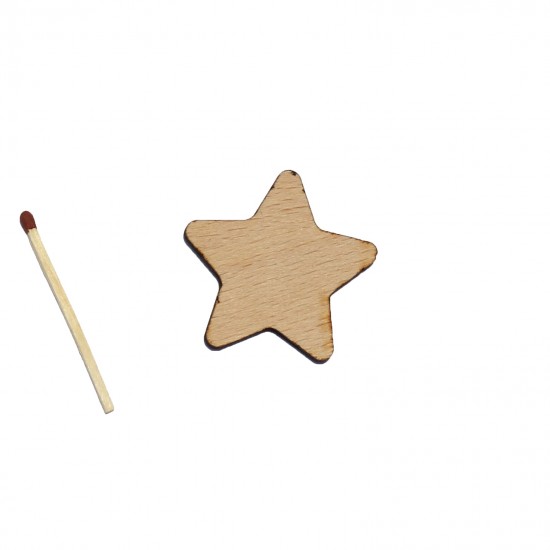 Figurina Stea din Lemn - 40x38 mm