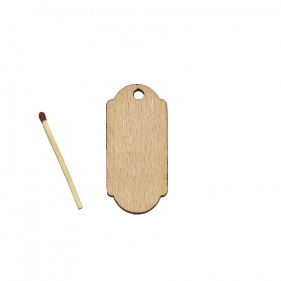 Figurina Eticheta Tag Produs din Lemn - 55x26 mm