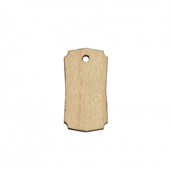 Figurina Eticheta Tag Produs din Lemn - 55x29 mm