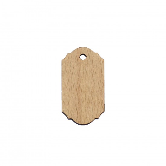Figurina Eticheta Tag Produs din Lemn - 55x30 mm