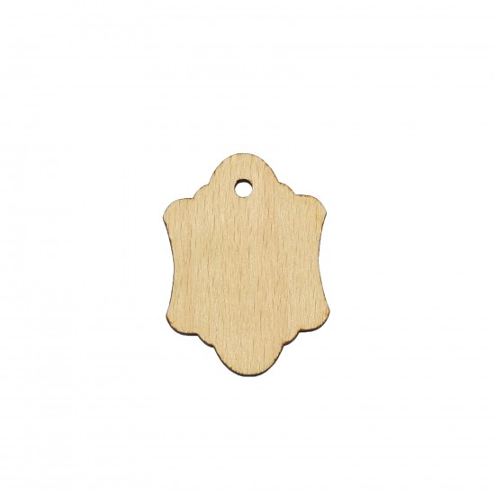 Figurina Eticheta Tag Produs din Lemn - 55x41 mm